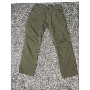 Mens Kuhl Performance Olive green 34X32 Vented Outdoor Hiking Pants Breathable